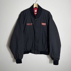 Vintage Simpson Mens Racing Team Driving Jacket Size XL Brown Quilt Lined 80s